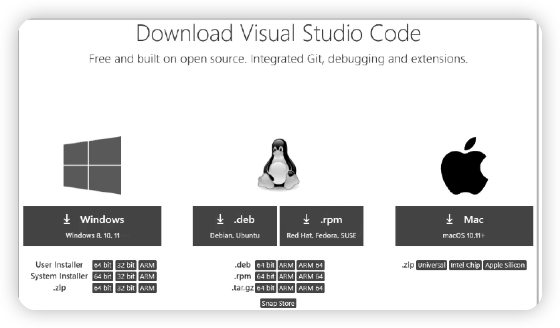 VS Code 下载页面