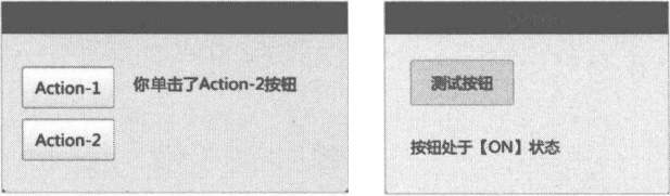 图 6-3 第二个按钮发出了 clicked 信号 图6-4带“开关”状态的按钮