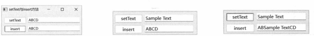 图 8-3 两个文本框都输入 ABCD 图 8-4 文本被替换为 Sample Text 图 8-5 Sample Text 插入 B 和 C 之间