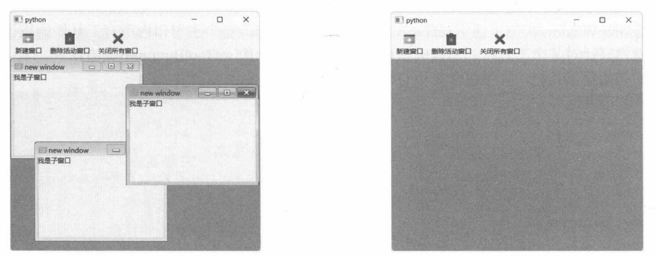 图 11-13 新建子窗口 图 11-14 已关闭所有子窗口