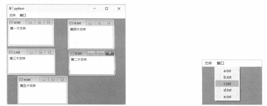 图 11-15 打开的文件 图 11-16 列出所有子窗口