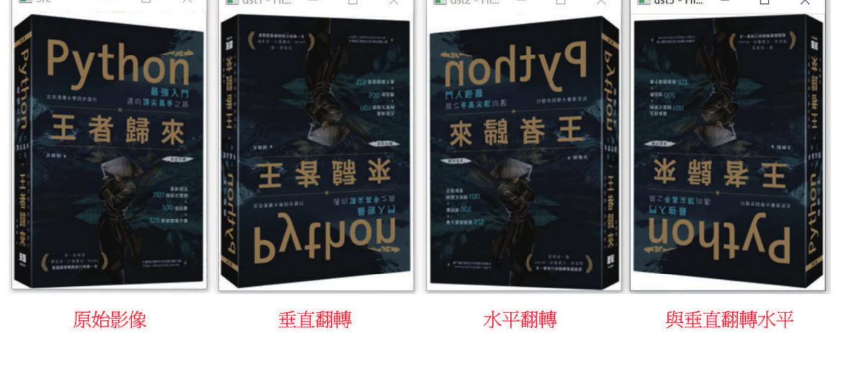 ch10_3.py 垂直、水平和双向翻转结果