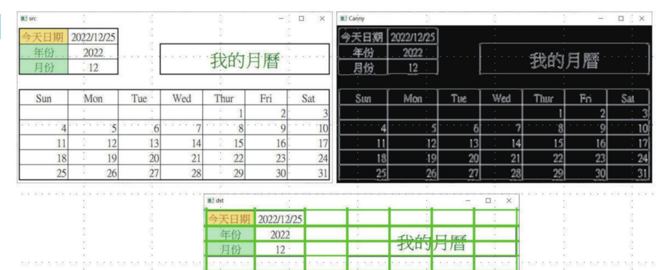 ch18_1.py HoughLines calendar 执行结果