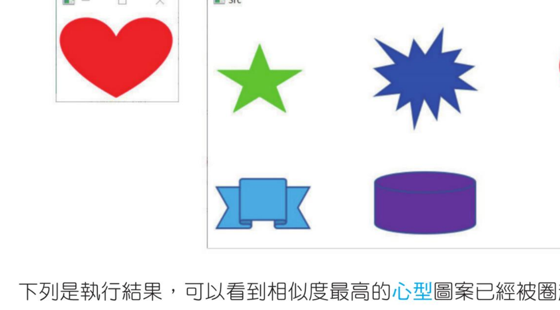 heart.jpg 模板影像与 shapes.jpg 原始影像