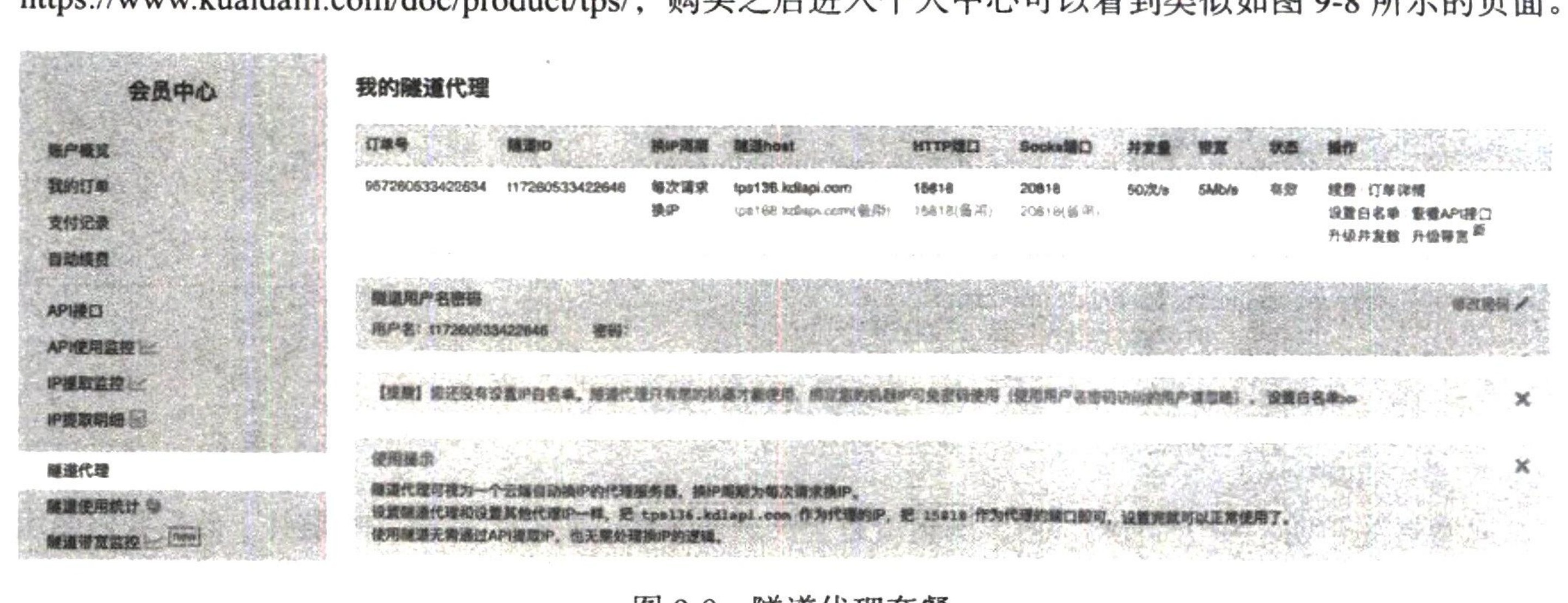 图9-8 隧道代理套餐