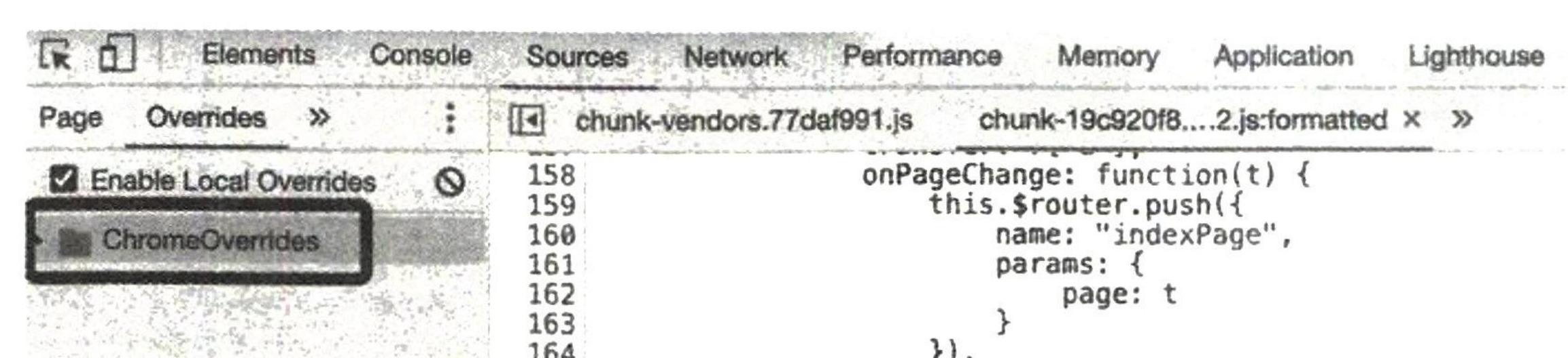 图11-34 Overrides 面板下出现 ChromeOverrides 文件夹
