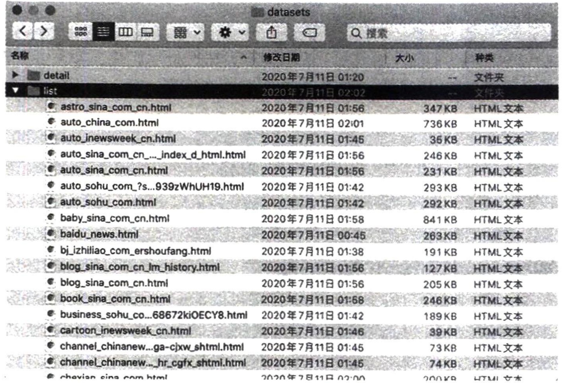 图14-22 list 文件夹和 detail 文件夹